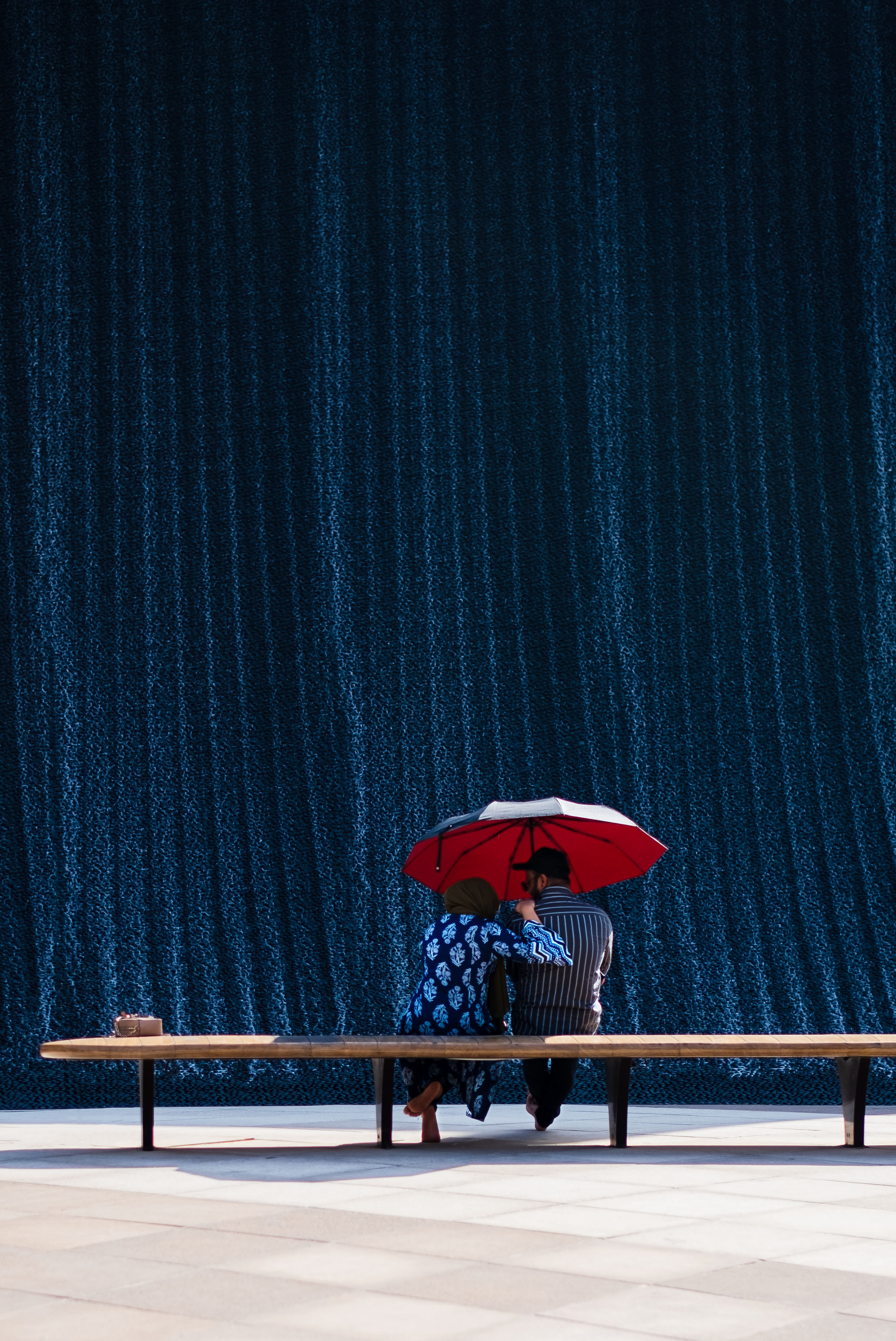 Love under the red umbrella